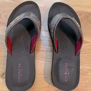 Coach Flip Flops - Brown